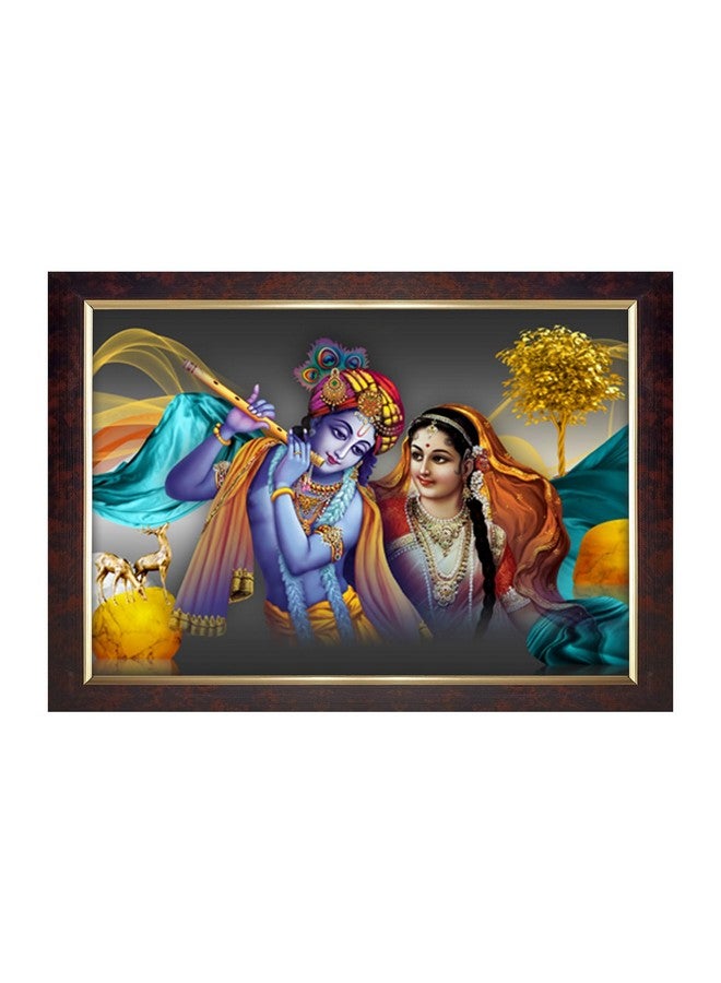 Dharvika Innovations Dharvika Innovations Radha Krishna Photo Frame Big Size Home Decoration with Sparkle Coated Lamination (14x20 Inch) - 20524 - Image 1