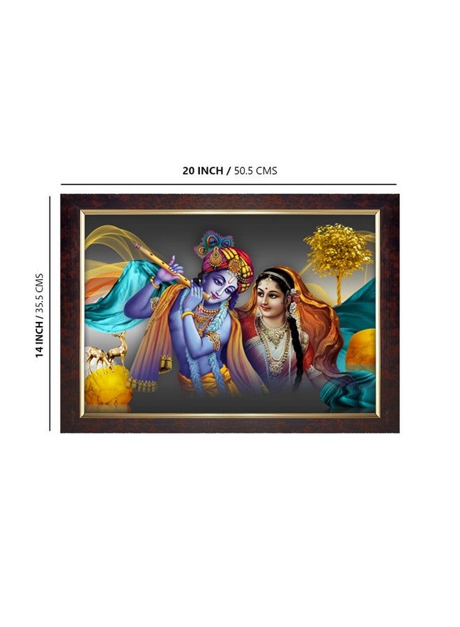 Dharvika Innovations Dharvika Innovations Radha Krishna Photo Frame Big Size Home Decoration with Sparkle Coated Lamination (14x20 Inch) - 20524 - Image 2