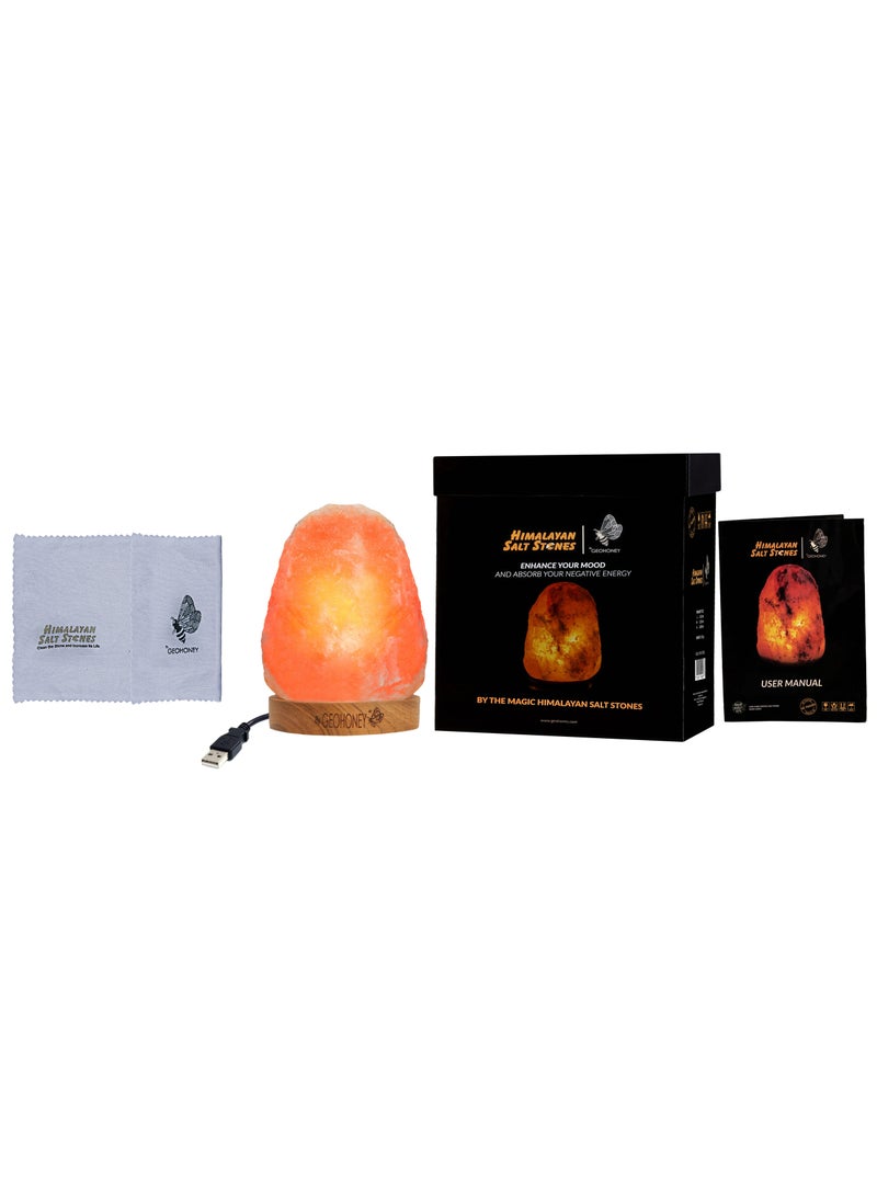 Geohoney - Himalayan Salt Lamp with USB Mini Natural Mountain Shape - Image 4