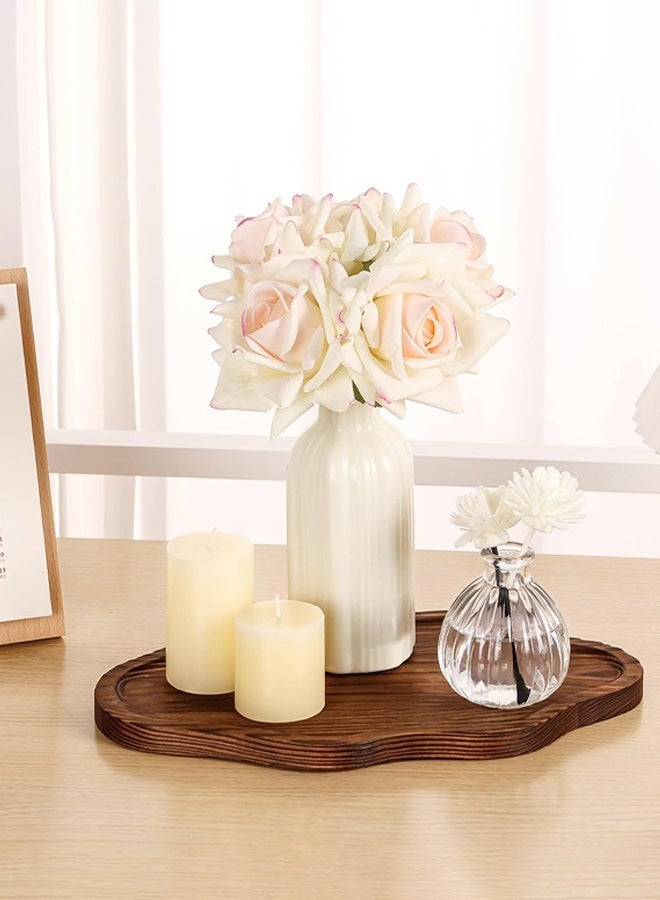 Decorative Tray Wood Decorative Serving Tray for Candles Perfume Tea Coffee, Cloud Wooden Jewelry Tray Trinket Dish, Wooden Trays for Coffee Table, 30 x 20 x 1.5 CM - Image 3