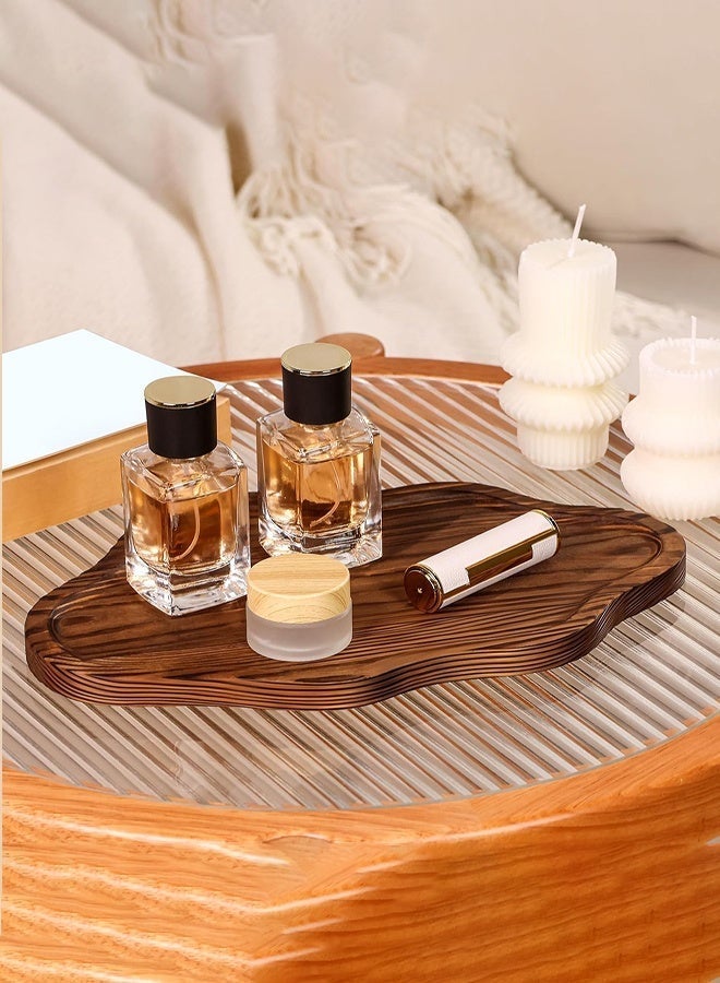 Decorative Tray Wood Decorative Serving Tray for Candles Perfume Tea Coffee, Cloud Wooden Jewelry Tray Trinket Dish, Wooden Trays for Coffee Table, 30 x 20 x 1.5 CM - Image 5