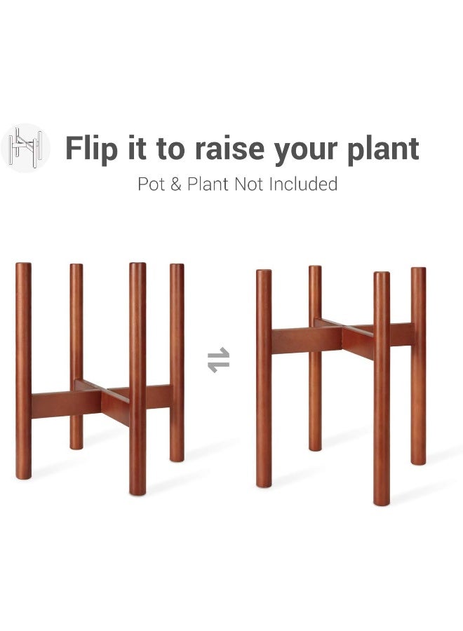 Horoof Market Horoof Home® Modern Wooden Plant Stand, 25x25x25 cm, brown Finish – Sleek and Minimalistic Design for Indoor Planters - Image 4