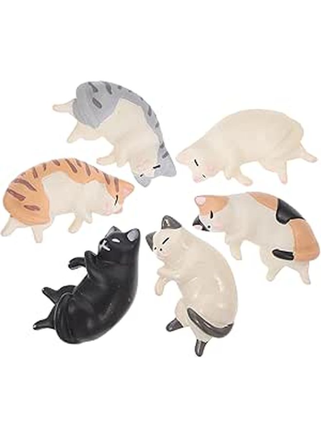 6Pcs Cute Cat Fridge Magnets Cartoon Animal Shapes For Home Office Decor Metal Surfaces - Image 1