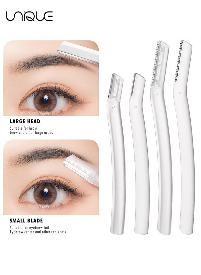 Unique 7 Pcs Eyebrow Trimmer with Dermaplaning Tools, Exfoliating Facial Razor for Women and Men, Facial Shaver to Exfoliate and Refresh the Skin, Peach Fuzz Eyebrow Hair Removal Blade Eyebrow Shaper - Image 4