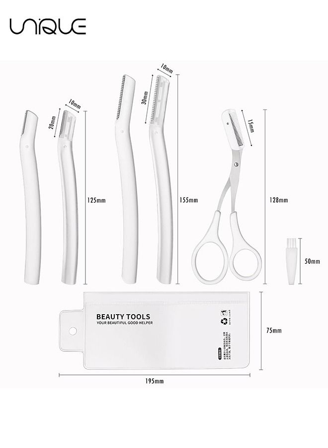 Unique 7 Pcs Eyebrow Trimmer with Dermaplaning Tools, Exfoliating Facial Razor for Women and Men, Facial Shaver to Exfoliate and Refresh the Skin, Peach Fuzz Eyebrow Hair Removal Blade Eyebrow Shaper - Image 2