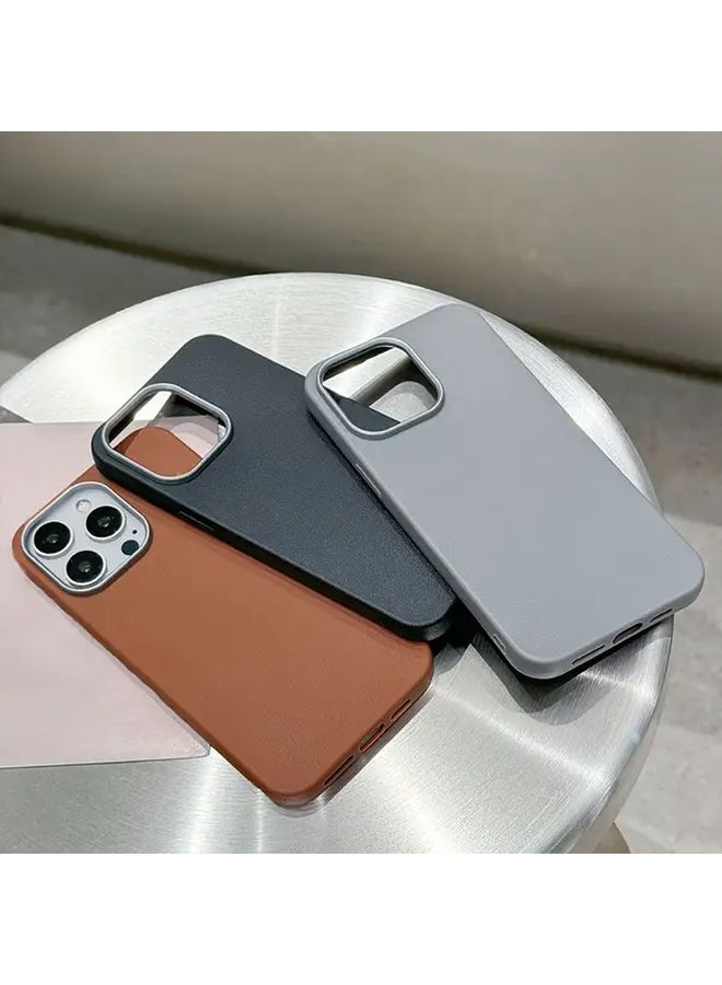 حافظة هاتف بلون مزيج 3 بتقليد نسيج الليتشي ومقاومة للسقوط لهاتف iPhone 15 Pro - Image 3