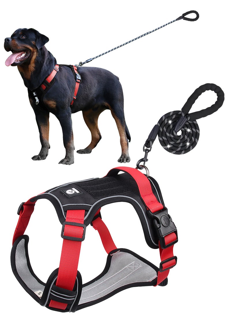 URbazaar Dog Harness No Pull, Military Dog Harness for Large Dogs with Handle & Molle, Easy Control Service Dog Vest Harness Training Walking, Adjustable Reflective Tactical Pet Harness  - Image 1
