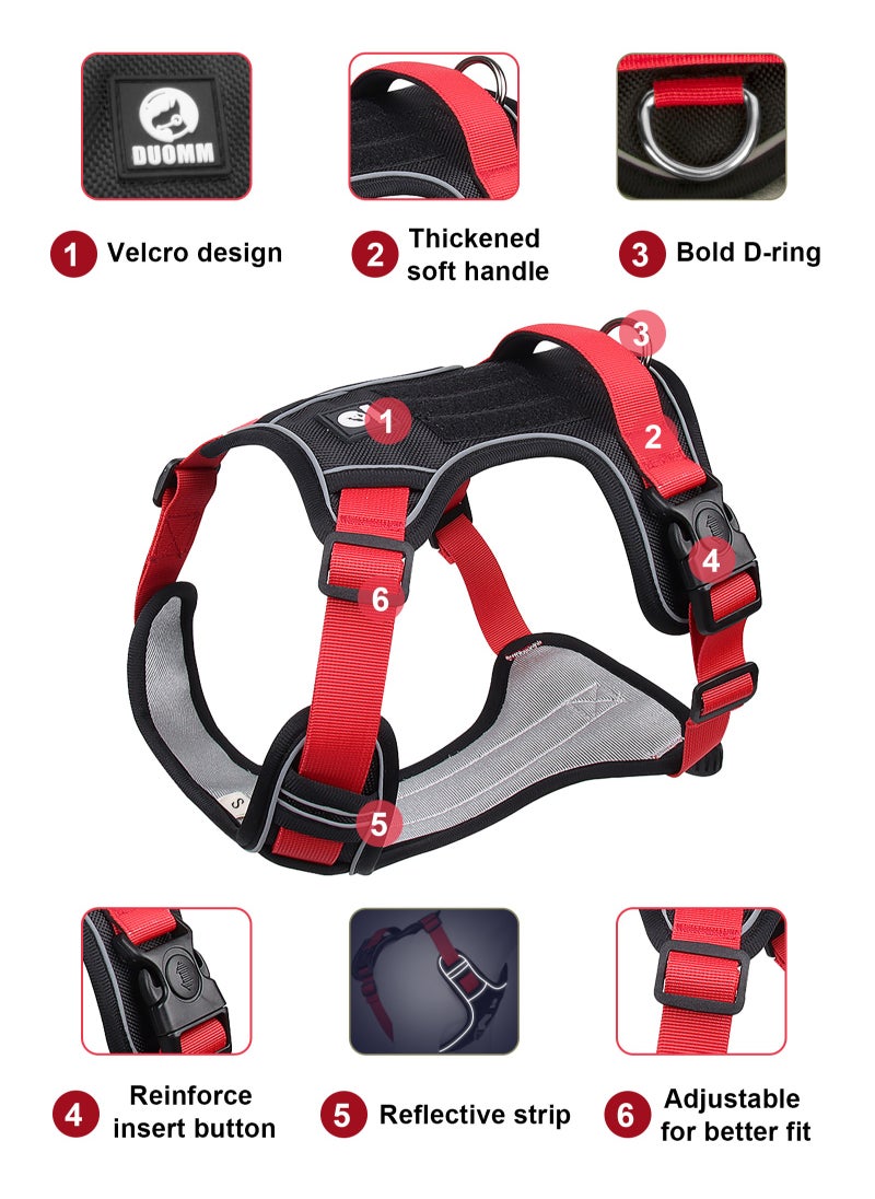 URbazaar Dog Harness No Pull, Military Dog Harness for Large Dogs with Handle & Molle, Easy Control Service Dog Vest Harness Training Walking, Adjustable Reflective Tactical Pet Harness  - Image 3
