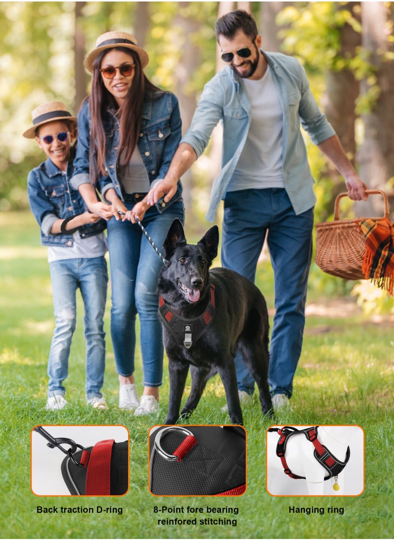 URbazaar Dog Harness No Pull, Military Dog Harness for Large Dogs with Handle & Molle, Easy Control Service Dog Vest Harness Training Walking, Adjustable Reflective Tactical Pet Harness  - Image 5