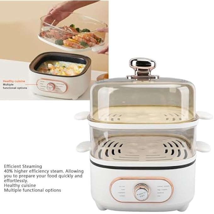 جهاز طهي بالبخار للخضراوات بقوة 1200 وات، جهاز طهي بالبخار الرقمي للطعام، مكون من طبقتين، بسعة 25 لترًا، جهاز طهي أرز مزدوج الطبقات قابل للفصل للاستخدام المنزلي، جهاز طهي بالبخار الكهربائي القابل للتكديس للطهي بالبخار - Image 3
