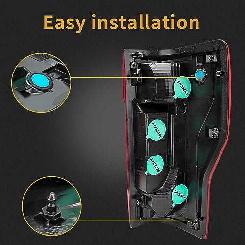 MiKaFex Tail Light Assembly Compatible With 2020-2022 Ford F250/F350/F450 Super Duty Driver and Passenger Side Rear Taillight Tail Lamp Halogen Brake Lamp(w/o Blind Spot) (non- LED) - Image 5