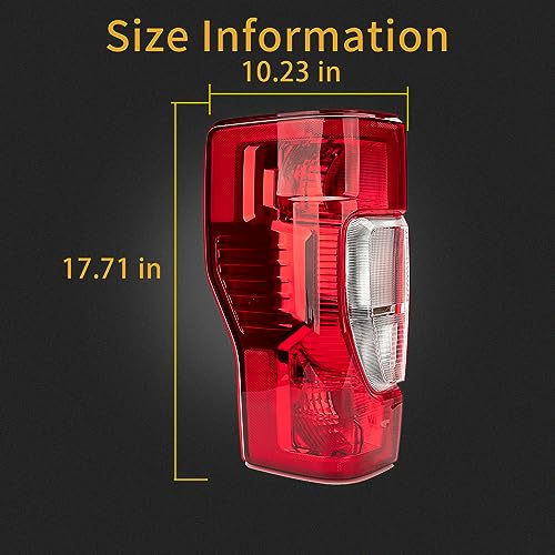 MiKaFex Tail Light Assembly Compatible With 2020-2022 Ford F250/F350/F450 Super Duty Driver and Passenger Side Rear Taillight Tail Lamp Halogen Brake Lamp(w/o Blind Spot) (non- LED) - Image 3
