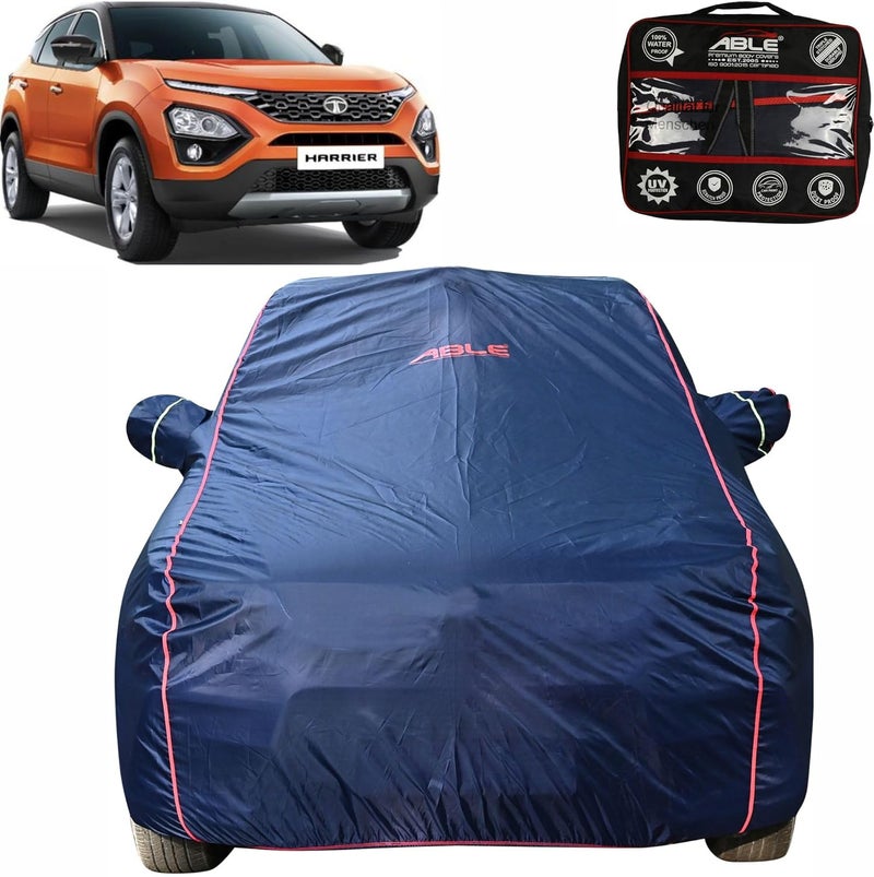 Able Parashuit Blue WR Series Car Body Cover with Mirror Pockets and Driver Door Zipper Compatible for TATA Harrier (2019 to Till Now Model) - Image 1
