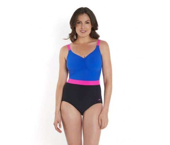 speedo Sculpture Crystal Shine Swimsuit, Black and Blue  - Image 1