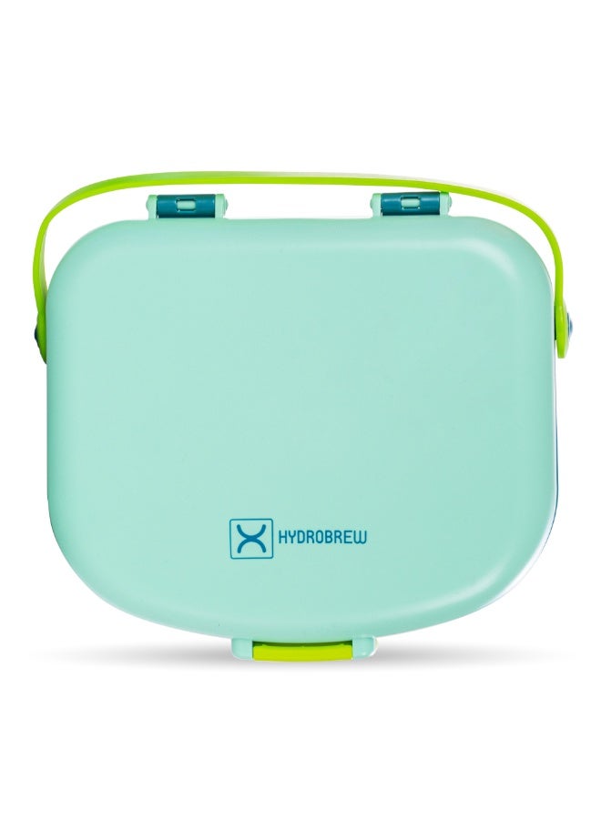 HYDROBREW 4 Compartment Bento Lunch Box w/ Spoon & Fork Set - Jade - Image 2