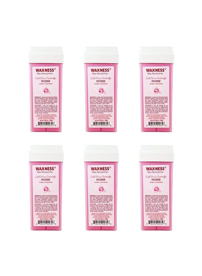 wax necessities Rose Soft Wax Cartridge 3.38 Ounces Pack of 6 - Image 1