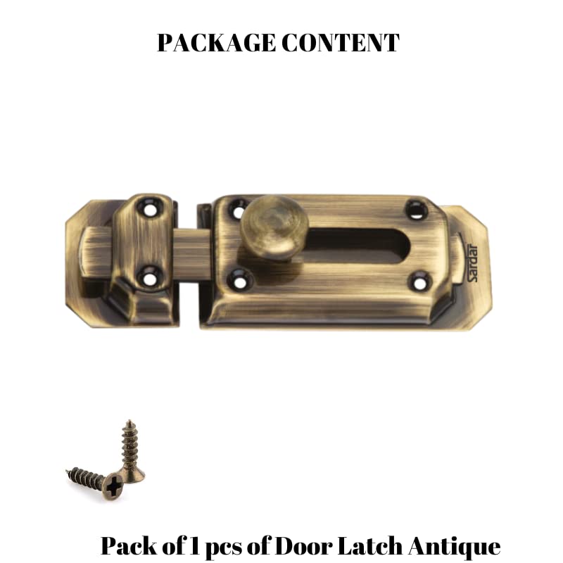 Sardar 4 inch Antique Stainless Steel Door Security Latch Lock|Tower Bolt| Door Latch| for Home/Bathroom/Kitchen/Office (1) - Image 3
