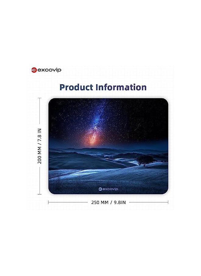 AMGREEN - EXCOVIP Tempered Glass Gaming Mouse Mat, Ultra-Smooth Micro-Etched Surface - Dirt and Scratch-Resistant - Anti-Slip Base - 250x200mm - Blue&Black 0098 - Image 1