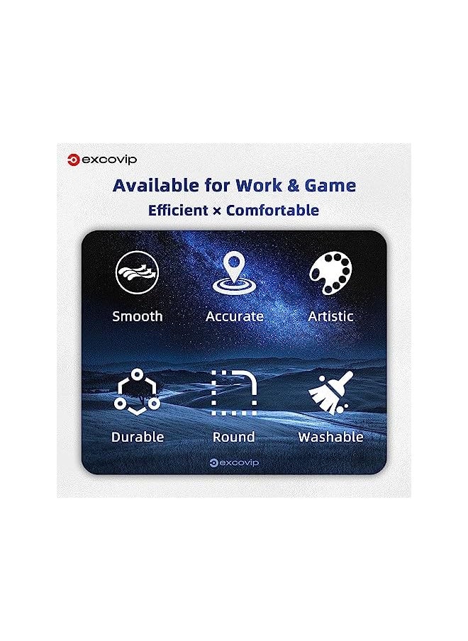 AMGREEN - EXCOVIP Tempered Glass Gaming Mouse Mat, Ultra-Smooth Micro-Etched Surface - Dirt and Scratch-Resistant - Anti-Slip Base - 250x200mm - Blue&Black 0098 - Image 1