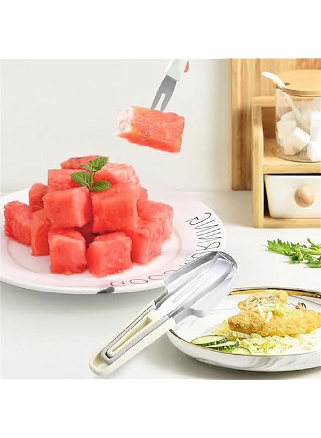 2024 Stainless Steel Watermelon Slicer, 3-in-1 Watermelon Fork Slicer Cutter Watermelon Cutter Watermelon Cutter Slicer Tool Summer Watermelon Tool Pineapple Cutter Tool Set for Home  - Image 5