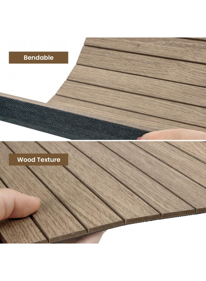Aboofx Aboofx Wood Panels for Wall 3D Wall Panels, 12PCS Cuttable Panels Water-resistance Wood Slat Wall Panel 11.8" x 11.8", Bendable Wall Panels for Interior Wall Decor Peel and Stick Wallpaper (Taupe)  - Image 1