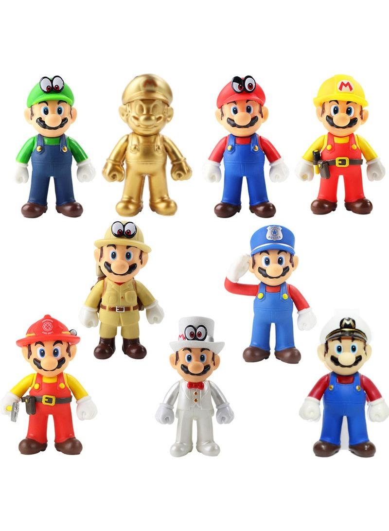 general مجموعة تماثيل أكشن سوبر ماريو من 9 قطع - Image 1
