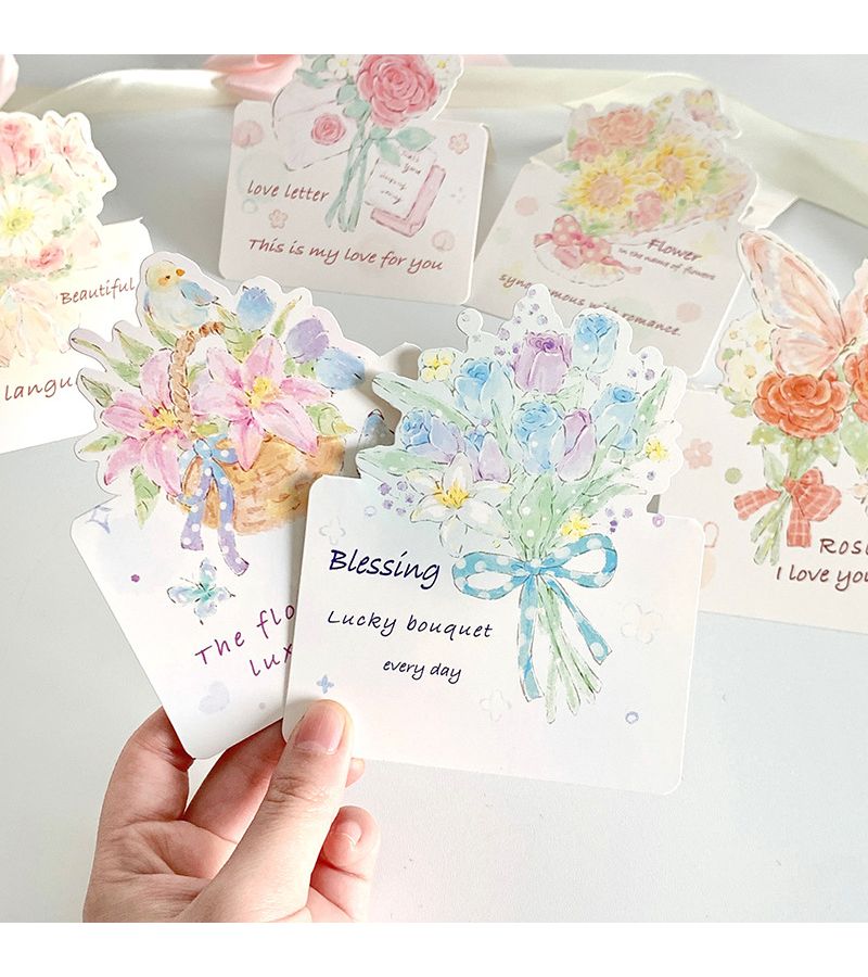 3D Pop Up Greeting Card 1 Random Piece With Colorful Fresh Flower Bouquet Design Message Writing For Birthdays Thanksgiving Anniversaries Weddings Mother Day Teachers Day - Image 3