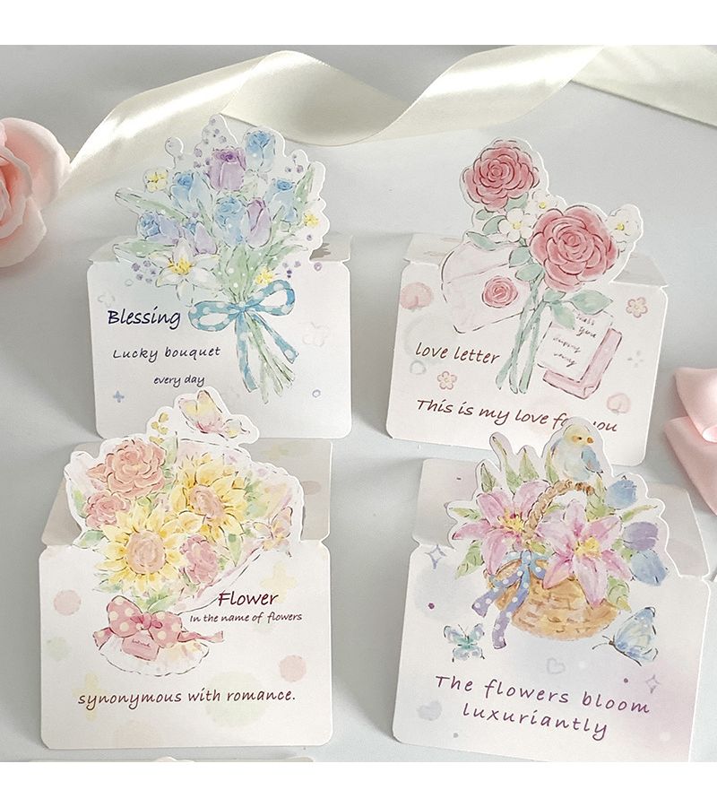 3D Pop Up Greeting Card 1 Random Piece With Colorful Fresh Flower Bouquet Design Message Writing For Birthdays Thanksgiving Anniversaries Weddings Mother Day Teachers Day - Image 5