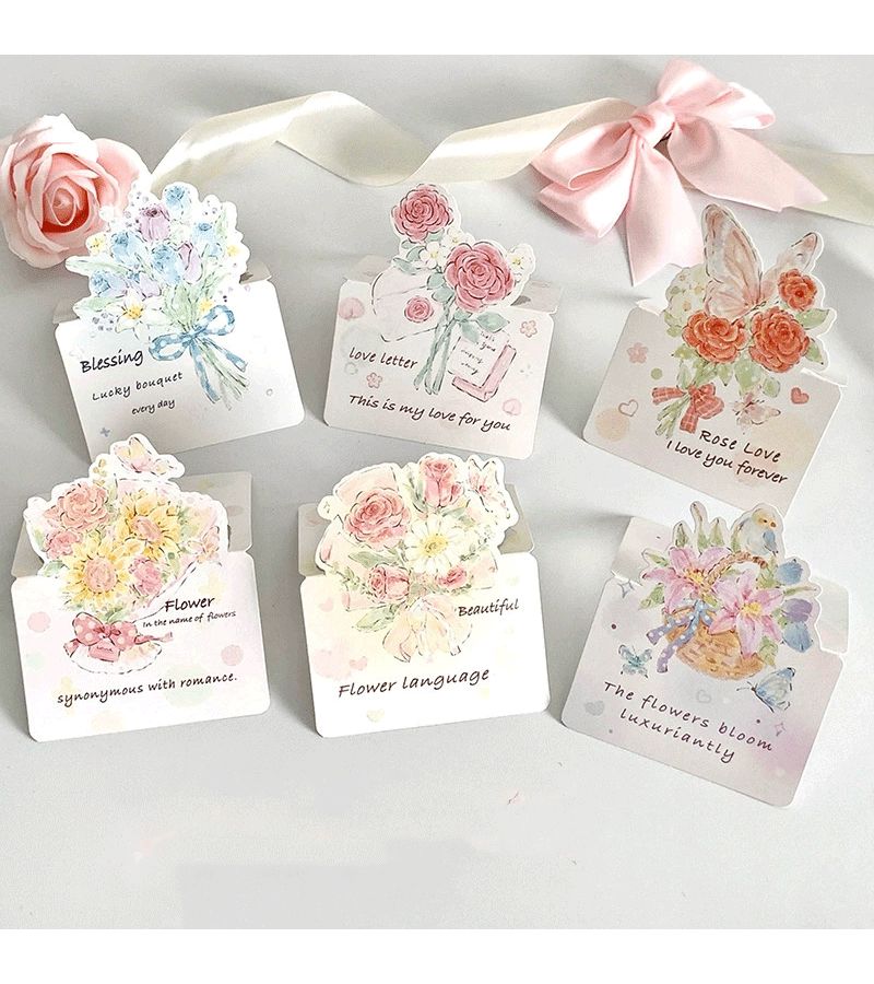 3D Pop Up Greeting Card 1 Random Piece With Colorful Fresh Flower Bouquet Design Message Writing For Birthdays Thanksgiving Anniversaries Weddings Mother Day Teachers Day - Image 1