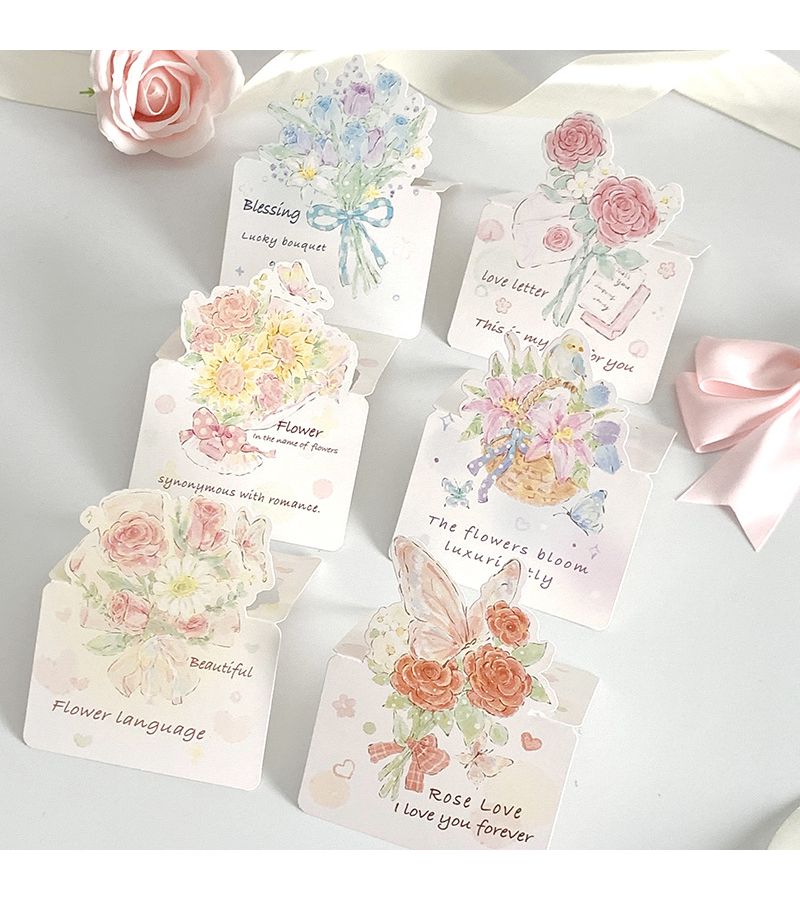 3D Pop Up Greeting Card 1 Random Piece With Colorful Fresh Flower Bouquet Design Message Writing For Birthdays Thanksgiving Anniversaries Weddings Mother Day Teachers Day - Image 4