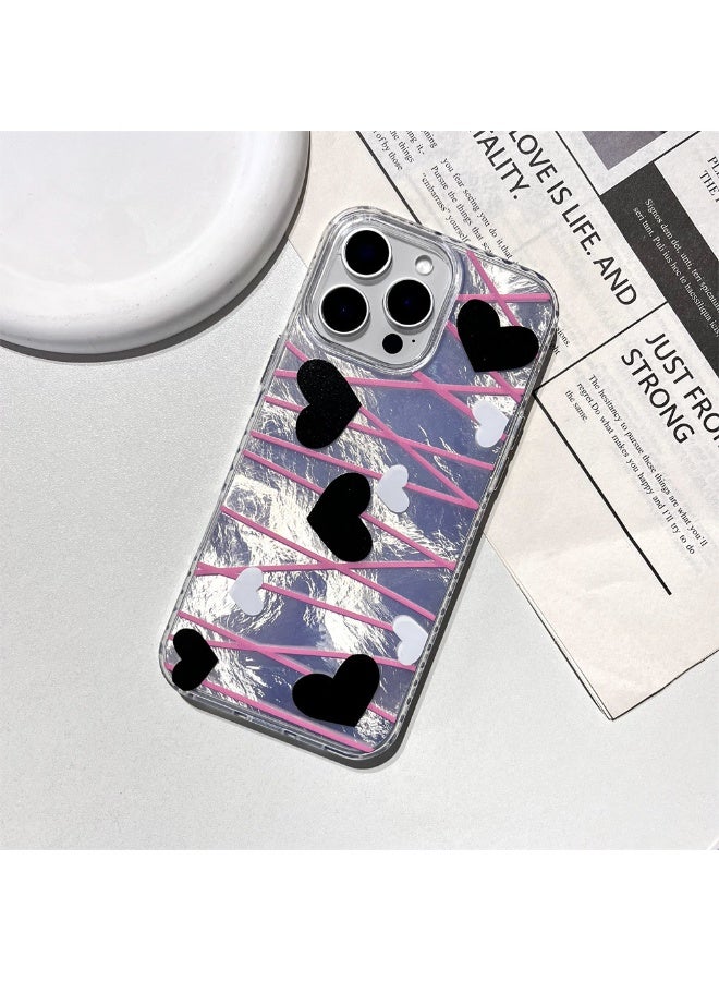 NIBEMINENT Light Luxury Retro Heart Protective TPU Case Cover For iPhone 15 Clear - Image 2