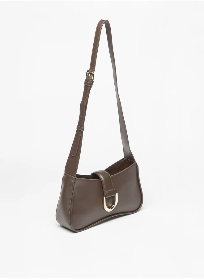 Flora Bella Solid Shoulder Bag with Metallic Accent