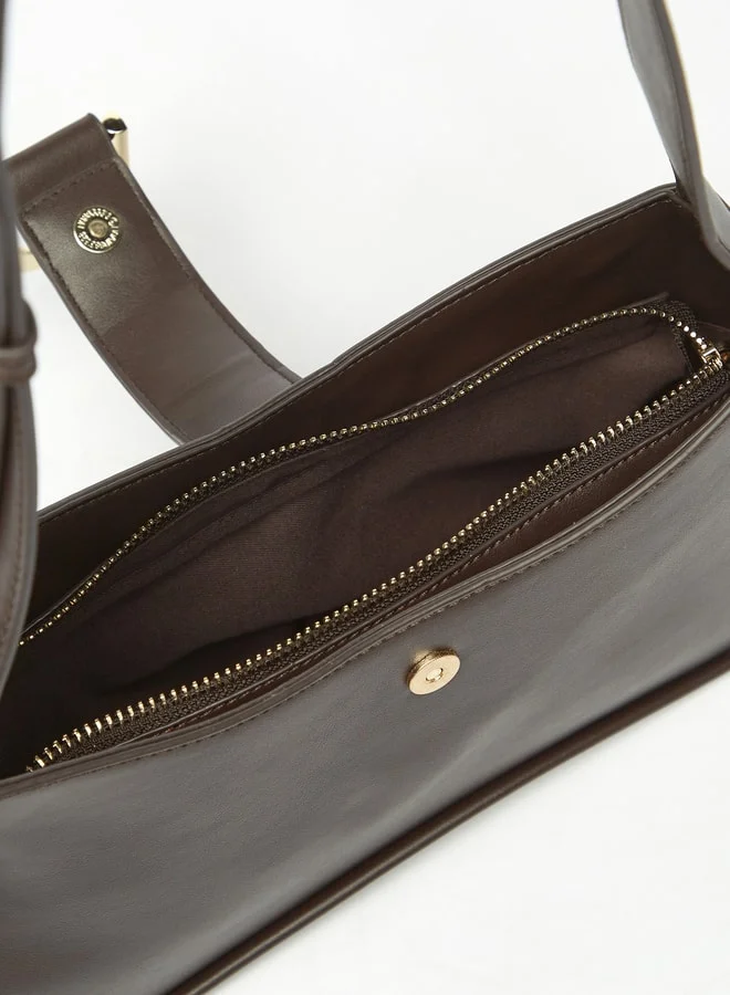 Flora Bella Solid Shoulder Bag with Metallic Accent