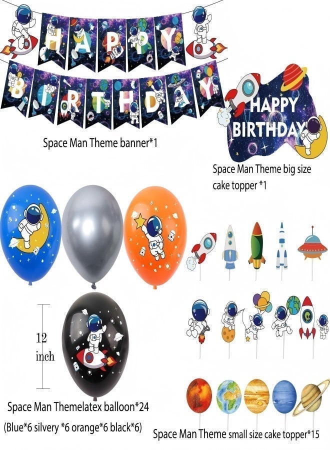 55PCS Space Astronaut Complete Birthday Party Kit Balloon Set All-In-One Party Supplies for Kids Birthday Decorations Boys & Girls Birthday, Baby Shower - Image 3