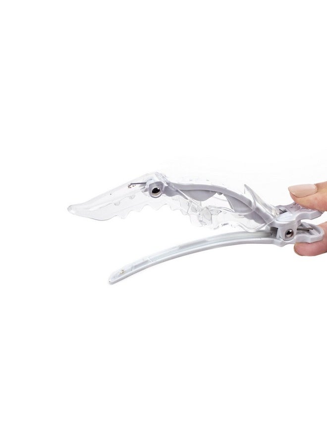 The Hair Shop He Hair Shop Large Shark Clip ; Enhanced Croc Crocodile Alligator Grip Clip (2Nd Generation); Sectioning Tool For Women ; Us Patented ; Professional Salon Quality Made In Korea (Large White 4 Pack)  - Image 3
