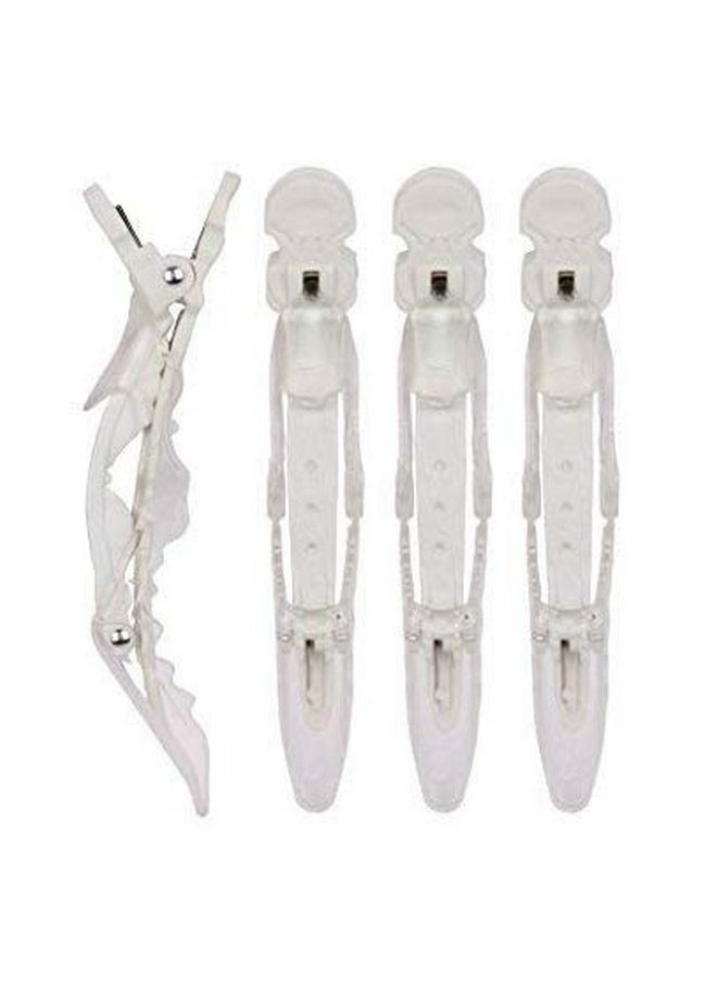 The Hair Shop He Hair Shop Large Shark Clip ; Enhanced Croc Crocodile Alligator Grip Clip (2Nd Generation); Sectioning Tool For Women ; Us Patented ; Professional Salon Quality Made In Korea (Large White 4 Pack)  - Image 1