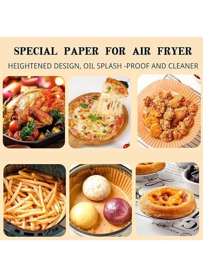 CAZADORA Round Air Fryer Paper Liners 20cm Pack of 100 Non-Stick Oil and Water Proof Parchment Heat Resistant to 220°C Disposable Food Grade for Daily Use Cooking Baking - Image 3