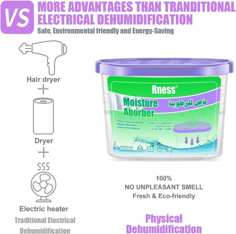 Rness Moisture Absorber Boxes,Mold-proof Deodorizing Desiccant Household Dehumidifier Boxes Fragrance-Free Humidity Absorber for Bathroom Closet Wardrobe Kitchen 6 Pack, 600ml/pcs - Image 3