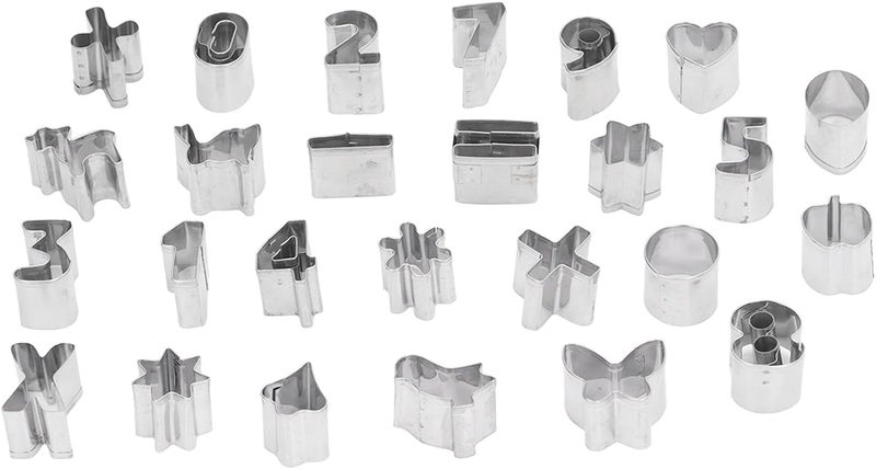 26 Pieces Small Baking Mould Stainless Steel Chocolate Snacks Cake Bread Cookie Number Pattern Mould - Image 1