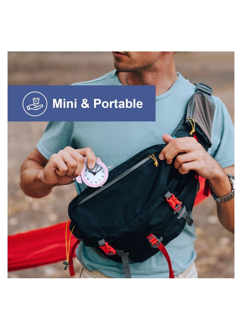 Captaintech Mini Alarm Clock, Bedside Clocks Battery Operated Non Ticking Table Clocks, Bedroom Alarm Clock Simple Loud Vintage Alarm Clocks for Bedroom Kitchen Desk Bedside（Battery not included） - Image 3