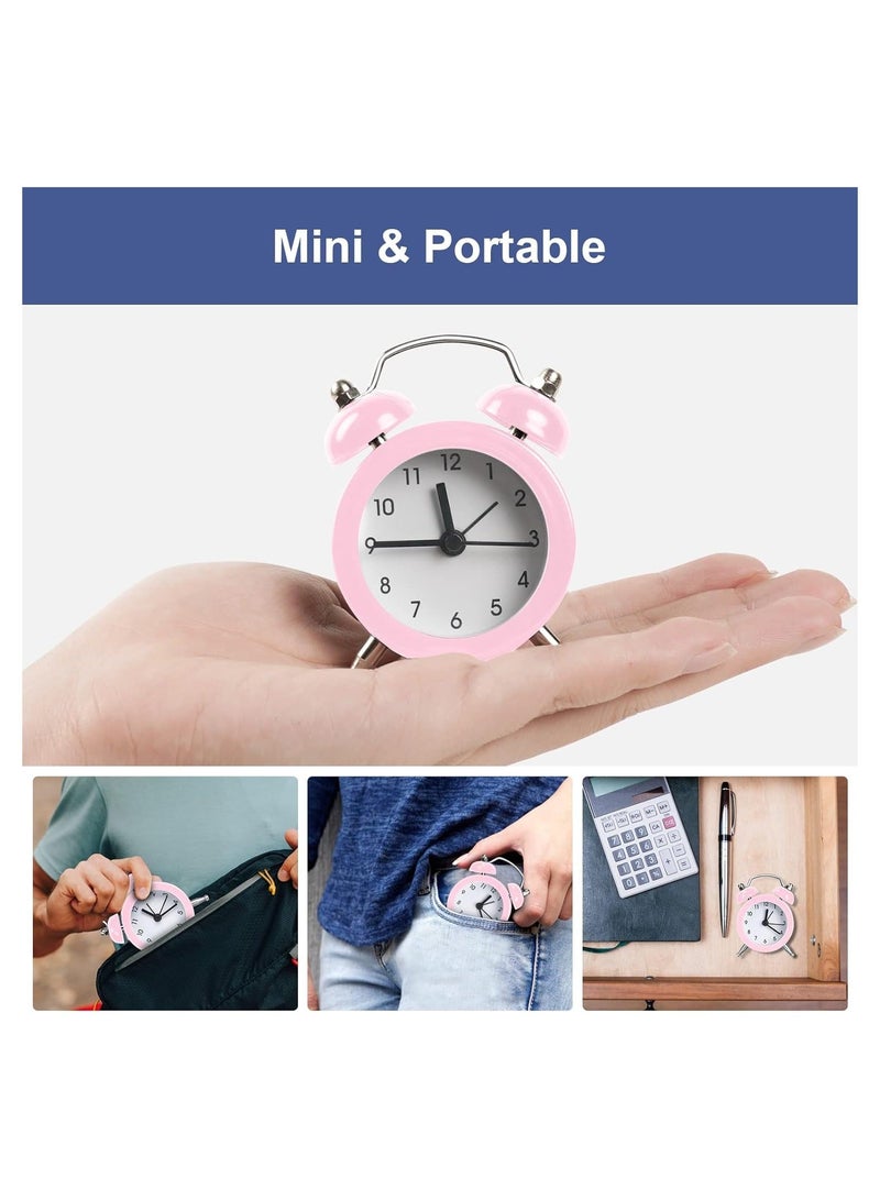 Captaintech Mini Alarm Clock, Bedside Clocks Battery Operated Non Ticking Table Clocks, Bedroom Alarm Clock Simple Loud Vintage Alarm Clocks for Bedroom Kitchen Desk Bedside（Battery not included） - Image 4