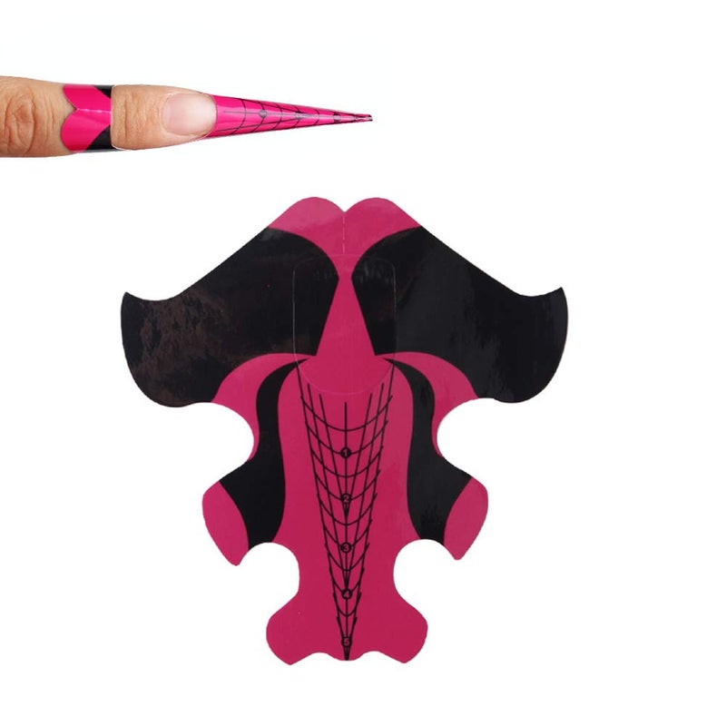 Yigo 100Pcs Nail Form Extension Sticker SelfAdhesive Nail Tips Guide Gel Nail Stickers for Poly GelExtensionAcrylic Nail Molds Builder Nail Art Equipment for Salon