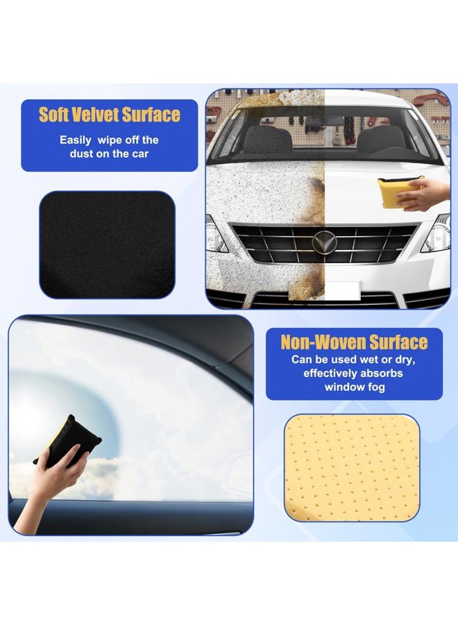 Anglekai 2PCS Window Defogger Sponge, Absorbent Window Glass Defogger Car Windshield Cleaner for Auto Cleaning (Yellow+Black) - Image 4