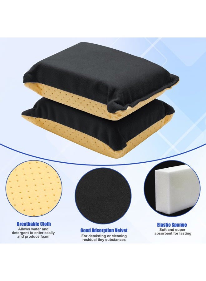 Anglekai 2PCS Window Defogger Sponge, Absorbent Window Glass Defogger Car Windshield Cleaner for Auto Cleaning (Yellow+Black) - Image 3