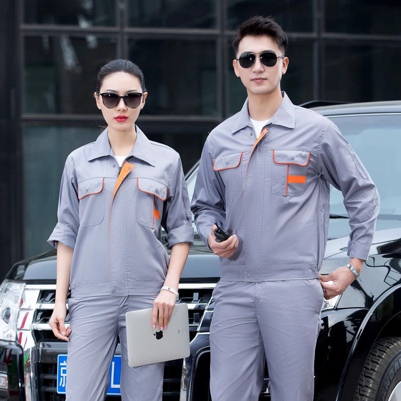 Summer Thin Long-Sleeved Short-Sleeved Overalls Men'S And Women'S Suit Wear-Resistant Dirty-Resistant Construction Site Tooling Factory Clothing Reflective Labor Protection Clothing - Image 2