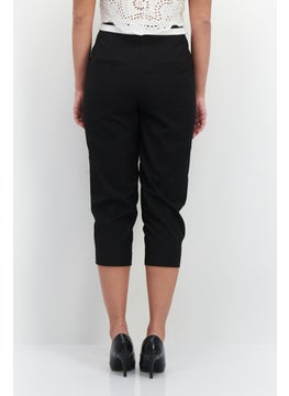 Couture Made For Vero Moda Women Regular Fit Plain 7/8 Tapered Pants, Black  - Image 2