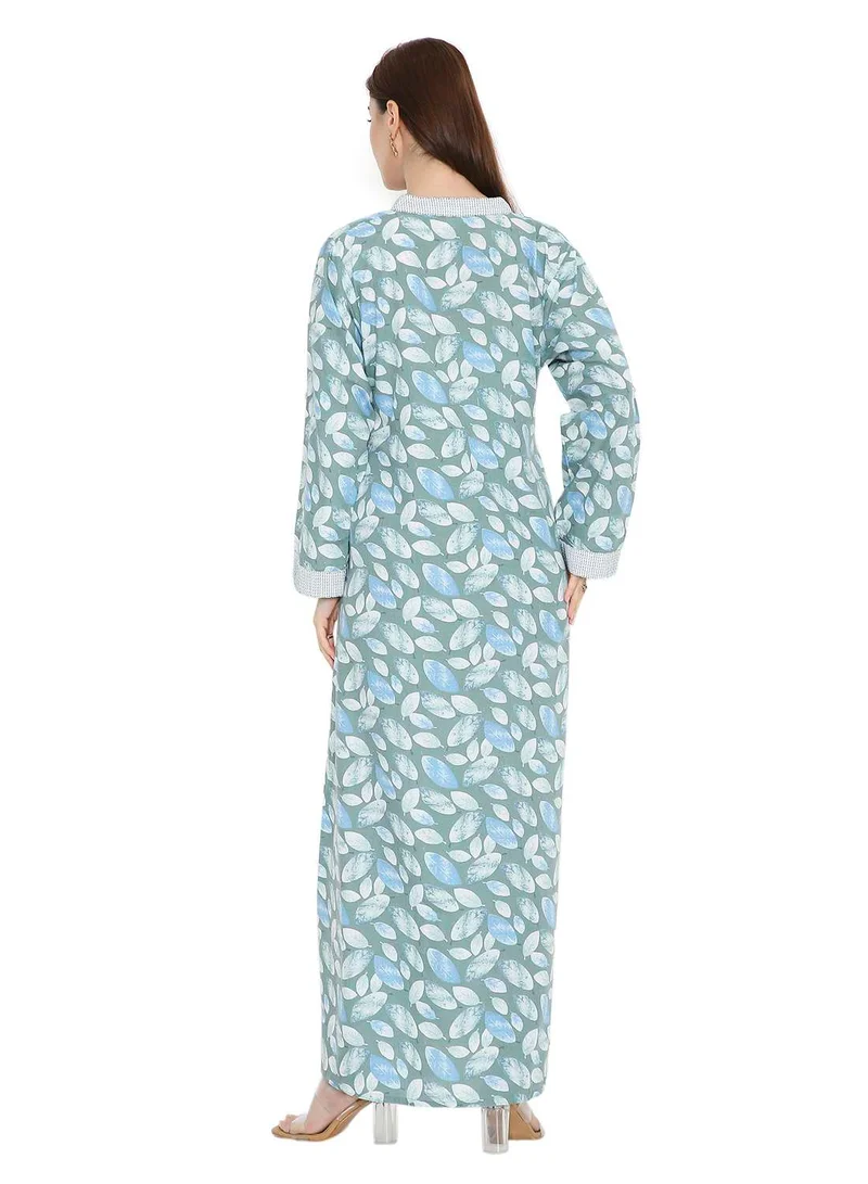 HANA & SARA UNIQUE LONG PRINTED CASUAL STYLED ARABIC KAFTAN JALABIYA DRESSES