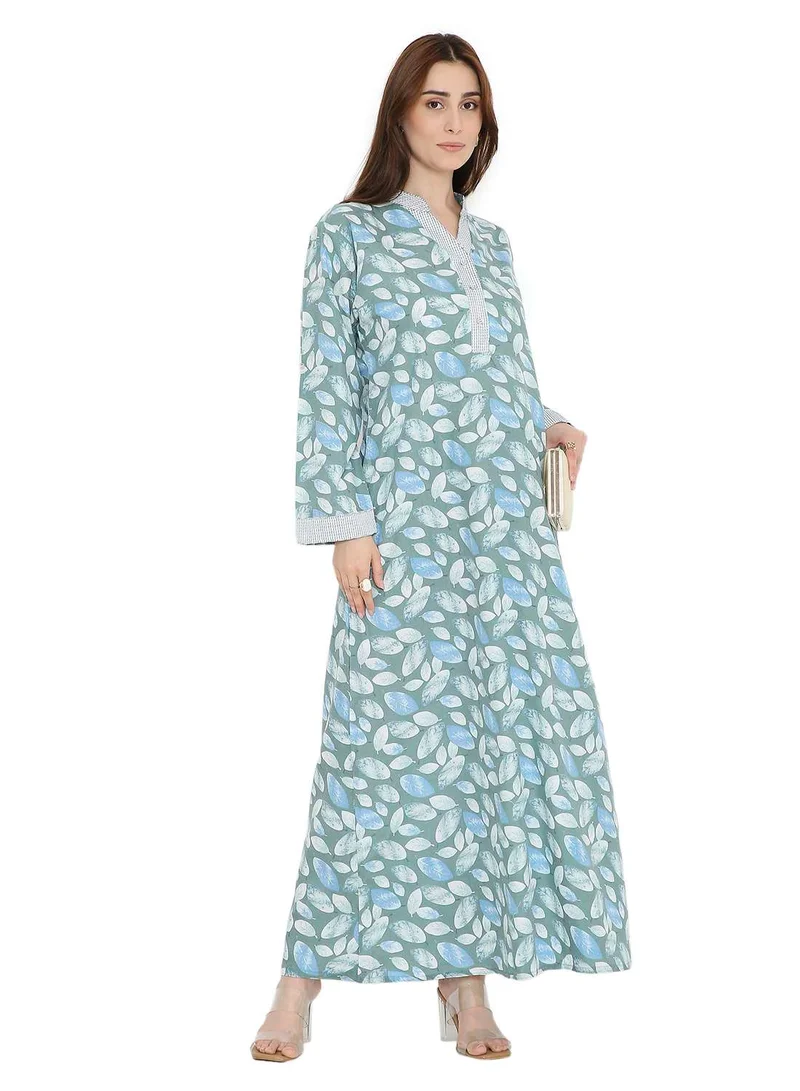 HANA & SARA UNIQUE LONG PRINTED CASUAL STYLED ARABIC KAFTAN JALABIYA DRESSES