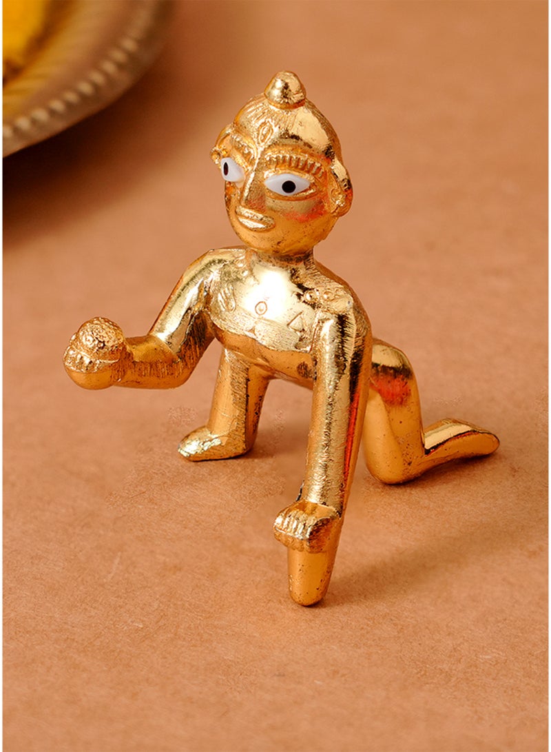 Madhoor Laddu Gopal Brass Deity Idol for Pooja, Home Temple Decor & Gifting, 1 Piece - Image 3