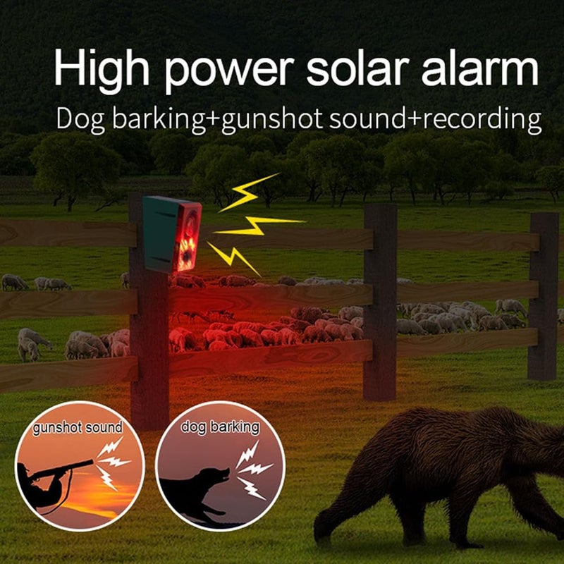Goshyda Solar Motion Sensor Alarm, 3 Modes, Waterproof, Red, Security Strobe Light with Remote Controller for Home, Villa, Yard, Chicken Coop, Farm, Barn - Image 2